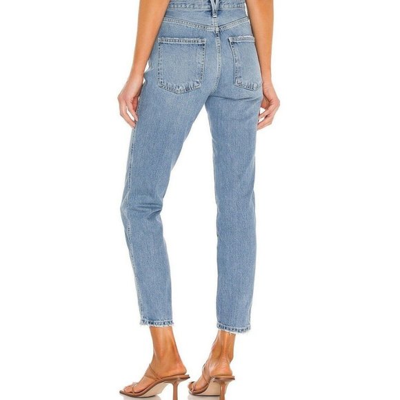 NWT Free People Sz 29 Stove Pipe Tapered Ultra High Waist Distressed - Picture 3 of 4